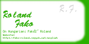 roland fako business card